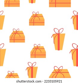 colored seamless vector pattern with gifts