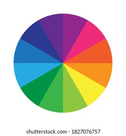 Colored sectors, great design for any purposes. Color chart. Vector color palette. Round logo. Vector illustration.