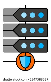 colored server icon with protection