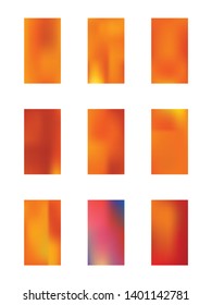 Colored set of backgrounds. Illustration, graphic. Professional hi-res and fresh. Orange red color. Colorful new set of backgrounds.