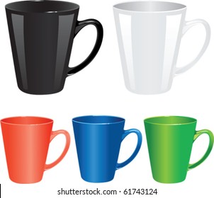 colored set cups vector illustration