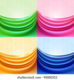 Colored set curtain, silk tissue
