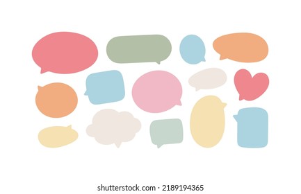 Colored set of Dialog boxes. Vector illustration on the white background.