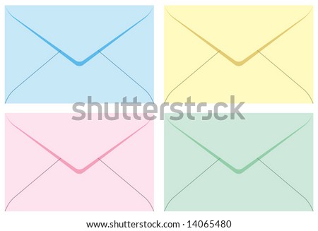 Colored set envelopes. Vector illustration. Isolated on white background. Stock photo © 