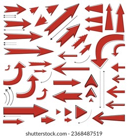 Colored set of hand drawn arrow illustrations