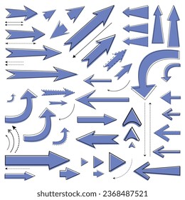 Colored set of hand drawn arrow illustrations