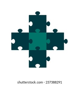 Colored set of puzzles. Business concept. Idea. Text template