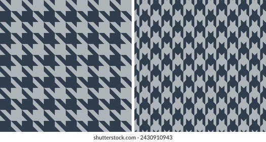 Colored set seamless a large checked pattern with notched corners suggestive of a canine tooth. Straight and oblique vector texture. A houndstooth jacket. Used in cloth for jackets and suits curtain