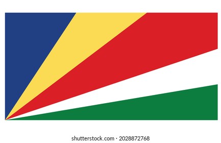 Colored seychelles flag. Vector illustration of circle seychelles flag