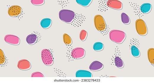 Manchas coloreadas sin forma sobre un fondo blanco. Bonito diseño elegante con puntos abstractos.