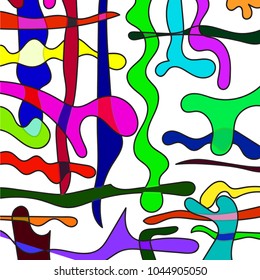 colored shapes mixed with each other