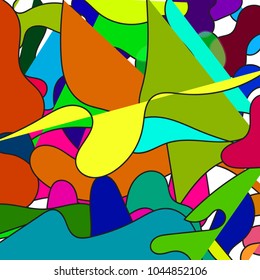 colored shapes mixed together