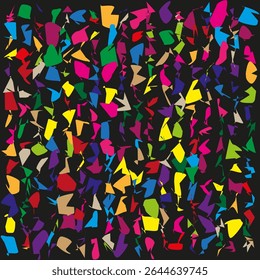 Colored shards pattern. Abstract triangle fragments. Geometric chaos texture. Vector decorative scatter.