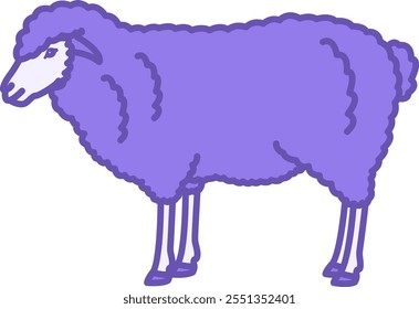 Colored Sheep Icon. Vector Illustration. Mammal. Agriculture, Farming. Pets Concept