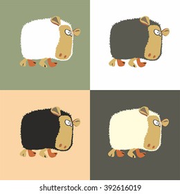 Colored sheep. Simple vector.