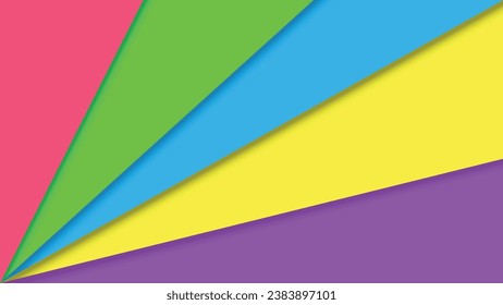 Hojas de papel coloridas sobre las unas de las otras. Fondo geométrico multicolor.