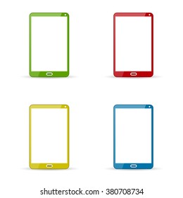 Colored shell set. Colored icons smartphones. Vector Illustration