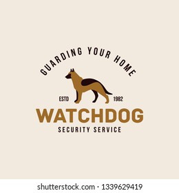 Colored shepherd dog logo design template. Vector illustration.