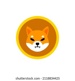 Farbige Shiba Inu (SHIB)-Münzvektorvorlage. Shiba Inu kryptowährung Logo Symbol Design.