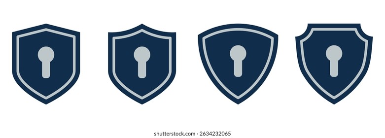 Ícone de Escudo Colorido com Símbolo de Furo de Tecla. Emblema de proteção digital para segurança cibernética, bloqueio de privacidade, segurança de login e interface de acesso a dados