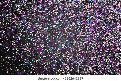 Colored Shine Iridescent Vector Transparent Background. Colorful Fun Polka Illustration. Top Backdrop. Hologram Flying Design.