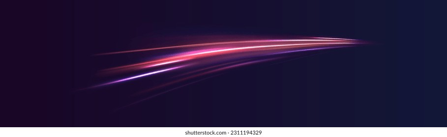 Colored shiny sparks of spiral wave. Curved bright speed line swirls. Shiny wavy path. Rotating dynamic neon circle. Magic golden swirl with highlights. Glowing swirl bokeh effect. vector png - Shutterstock ID 2311194329