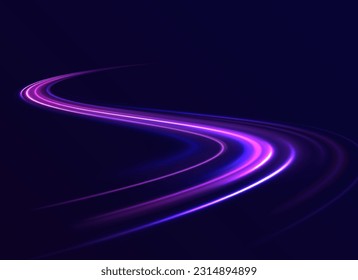 Colored shiny sparks of spiral wave. Curved bright speed line swirls. Shiny wavy path. Rotating dynamic neon circle. Magic golden swirl with highlights. Glowing swirl bokeh effect. vector png svg