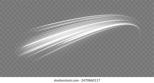 Colored shiny sparks of spiral wave. Vector comet with large dust. Imitation of the exit of cold air from the air conditioner.	