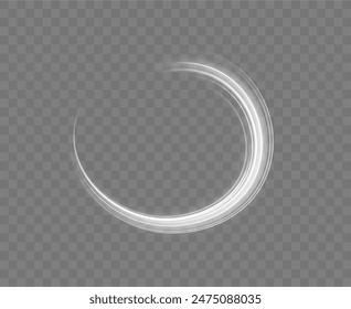 Colored shiny sparks of spiral wave. Vector comet with large dust. Imitation of the exit of cold air from the air conditioner.	