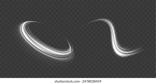 Colored shiny sparks of spiral wave. Vector comet with large dust. Imitation of the exit of cold air from the air conditioner.	