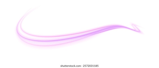 Colored shiny sparks of spiral wave. Neon stripes in the form of drill, turns and swirl. Racing cars dynamic flash effects city road with long exposure night ligh. PNG.	