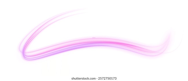 Colored shiny sparks of spiral wave. Neon stripes in the form of drill, turns and swirl. Racing cars dynamic flash effects city road with long exposure night ligh. PNG.	