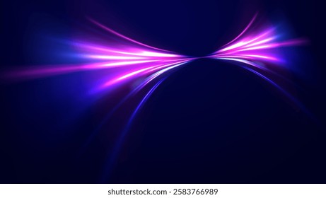 Colored shiny sparks of spiral wave. Curved bright speed line swirls. Shiny wavy path. Rotating dynamic neon circle. Magic golden swirl with highlights. Glowing swirl bokeh effect. vector png