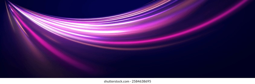 Colored shiny sparks of spiral wave. Curved bright speed line swirls. Shiny wavy path. Rotating dynamic neon circle. Magic golden swirl with highlights. Glowing swirl bokeh effect. vector png