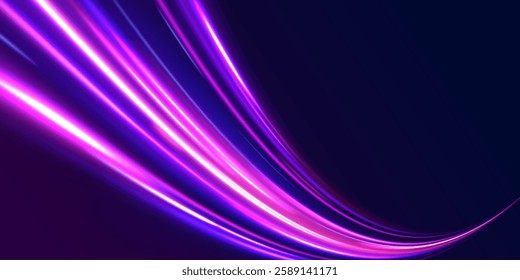 Colored shiny sparks of spiral wave. Curved bright speed line swirls. Shiny wavy path. Rotating dynamic neon circle. Magic golden swirl with highlights. Glowing swirl bokeh effect. vector png