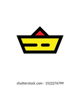 Colored ship line vector single icon