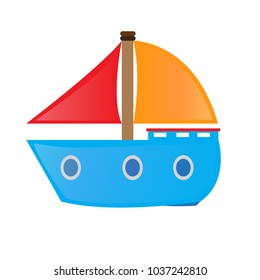 Colored ship toy icon