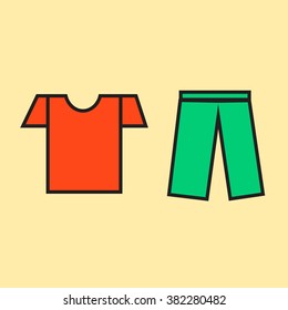 Colored shirt clothes vector icon