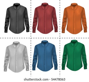 Colored shirt with long sleeves. Photo-realistic vector.