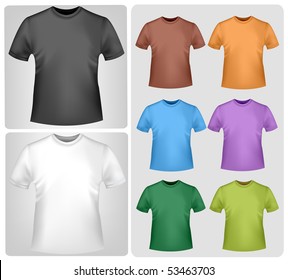 Colored shirts. Photo-realistic vector illustration.