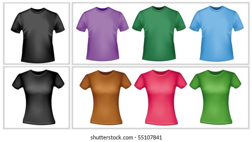 Colored shirts. Photo-realistic vector illustration.
