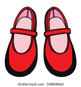 Colored Shoes, hand-drawn in sketch style. Vector illustration