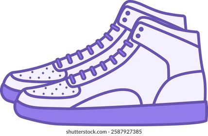 Colored Shoes Icon. Vector Drawing. Product Worn On Feet To Protect From Cold. Sneakers. Fashion And Clothing Concept