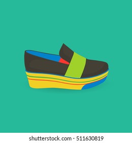 Colored shoes for running. vector