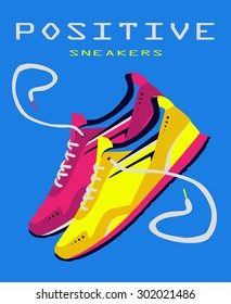 colored shoes. Vector Illustration