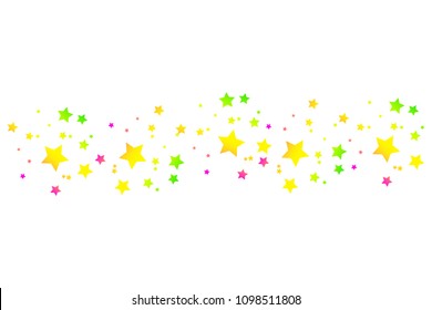 Colored Shooting Star with Elegant Star Trail on White Background