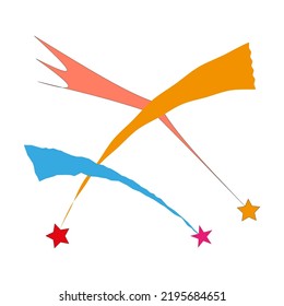 bunte Sternschnuppen. Weltraumhintergrund. Vektorgrafik. Stockbild. 