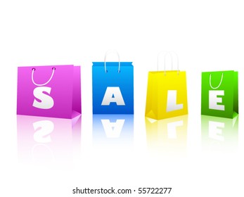 colored shopping bags