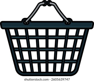colored shopping basket or basket without background
