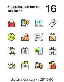 Colored Shopping, commerce, sale icons for web and mobile design pack 2